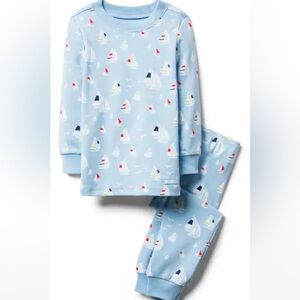 NWOT Janie and Jack Boys Blue Sailboat Long Sleeve/Pants Pajama Set. Size 8